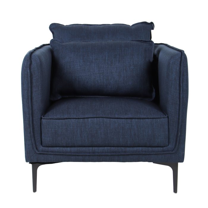 Poltrona in tessuto blu "Gina" - immagine 3