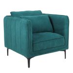 Poltrona in tessuto verde effetto velluto "Gina"