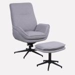 Poltrona girevole con poggiapiedi "Ava"