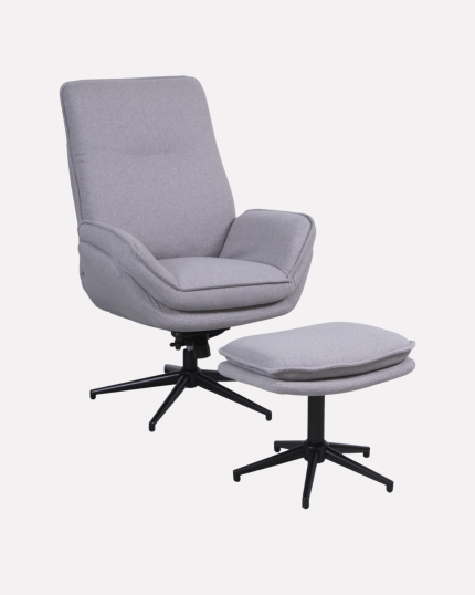 Poltrona girevole con poggiapiedi "Ava"