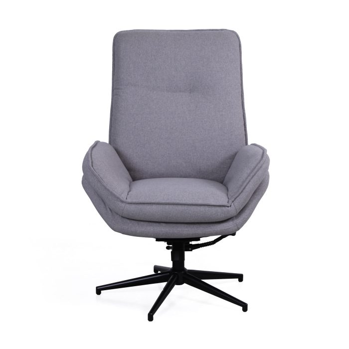 Poltrona girevole con poggiapiedi "Ava" - immagine 3