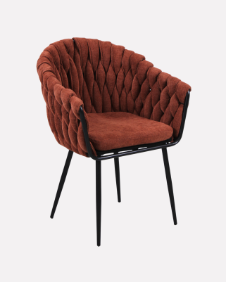 Sedia da pranzo "Maia" in tessuto arancione scuro