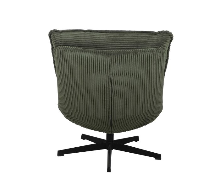 Poltrona girevole in velluto verde a coste Agata - immagine 6