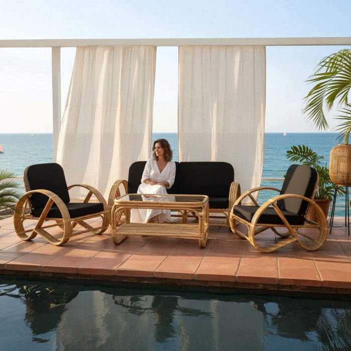 Salotto completo in rattan Pretzel - immagine 2