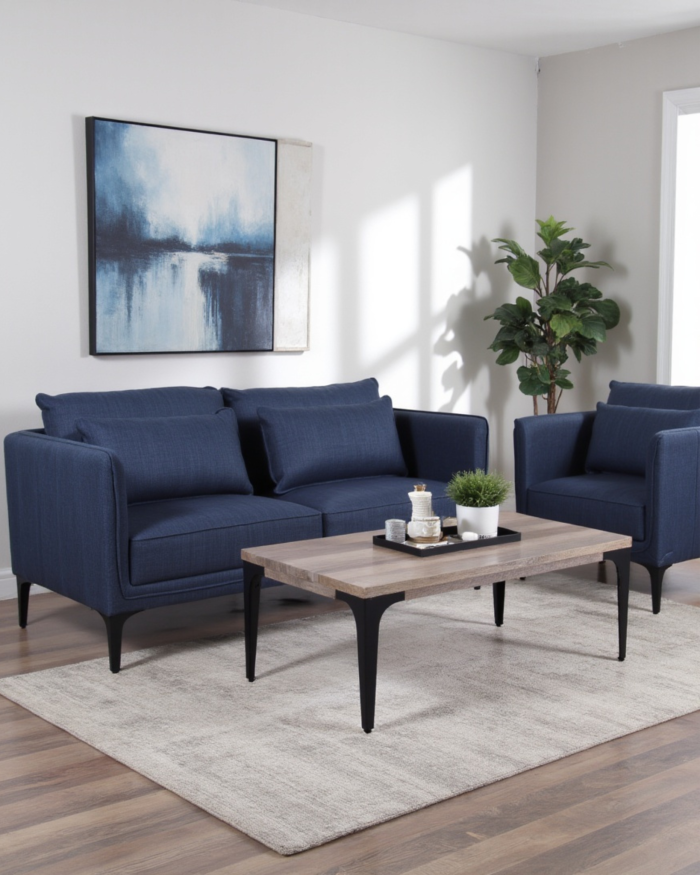 Poltrona in tessuto blu "Gina" - immagine 2