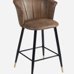 Sgabello alto Galileo in tessuto ecopelle