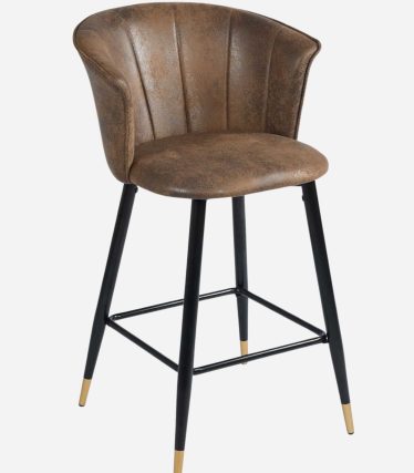 Sgabello alto Galileo in tessuto ecopelle