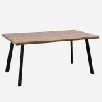 Tavolo da Pranzo Nevada in MDF Effetto Quercia e Metallo