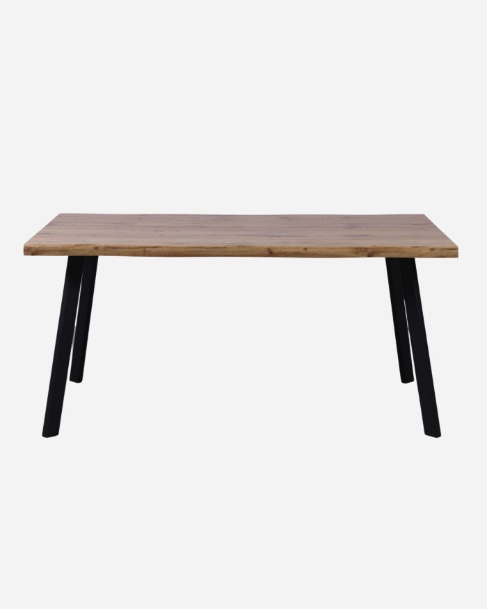 Tavolo da pranzo Nevada in MDF effetto legno di quercia e metallo - immagine 3