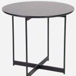 Tavolino da caffè alto Pia in legno nero e metallo, design moderno e minimalista, perfetto per il salotto