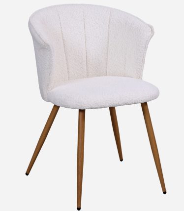 Sedia da Pranzo Tina in Tessuto e Metallo