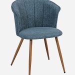 Sedia da Pranzo Tina in Tessuto Verde Petrolio e Metallo