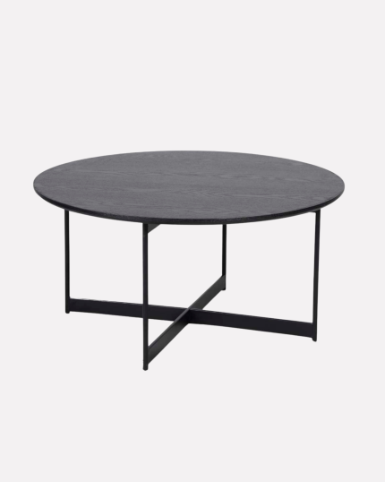 Tavolino da caffè Pia in legno e metallo nero