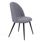 Sedia da pranzo in tessuto bouclé grigio "Ella"