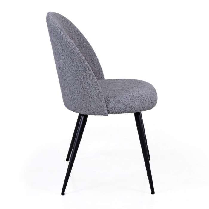Sedia da pranzo in tessuto bouclé grigio "Ella" - immagine 8