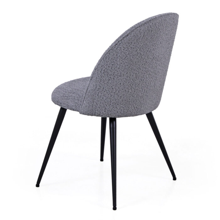 Sedia da pranzo in tessuto bouclé grigio "Ella" - immagine 9