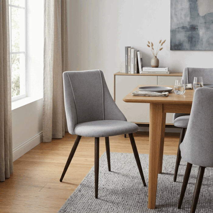 Sedia da pranzo in velluto grigio "Tara" - immagine 5