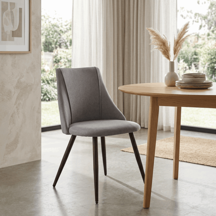 Sedia da pranzo in velluto grigio "Tara" - immagine 2