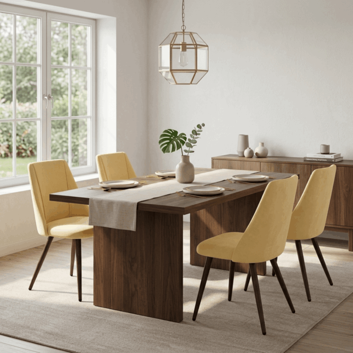 Sedia da pranzo in velluto giallo "Tara" - immagine 2