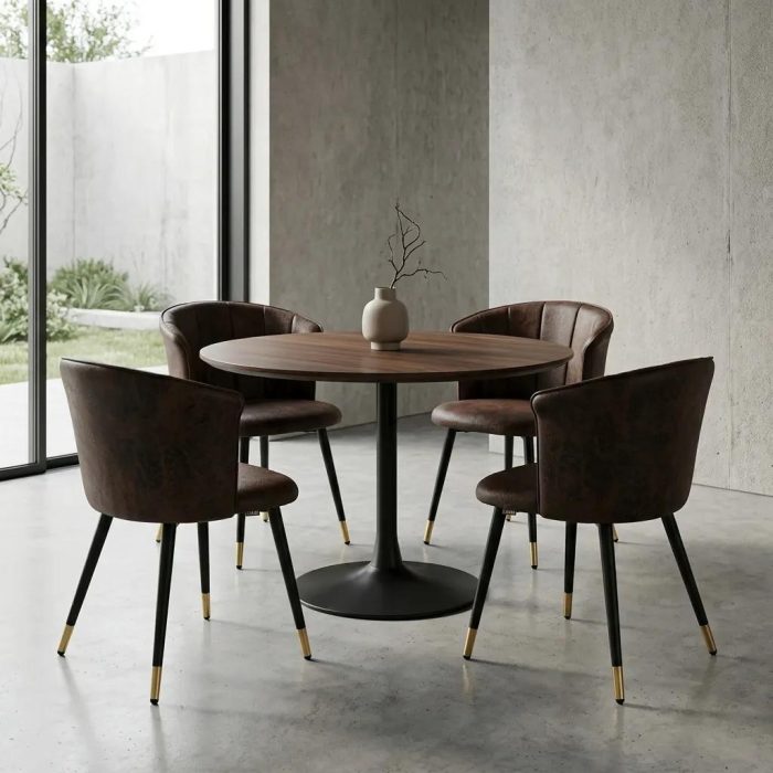 Sedia da pranzo in tessuto effetto cuoio "Galileo" - immagine 4