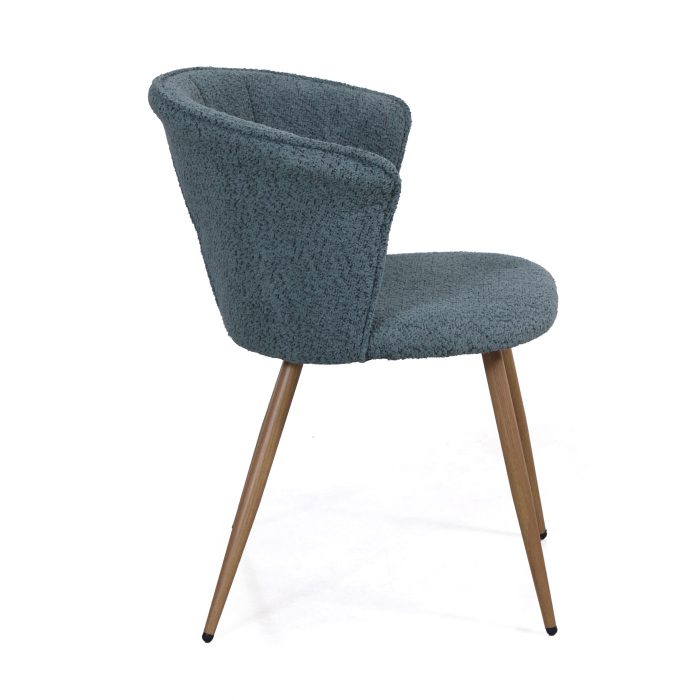 Sedia in tessuto bouclé verde petrolio Tina - immagine 3