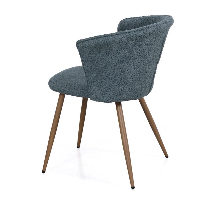 Sedia in tessuto bouclé verde petrolio Tina - immagine 5