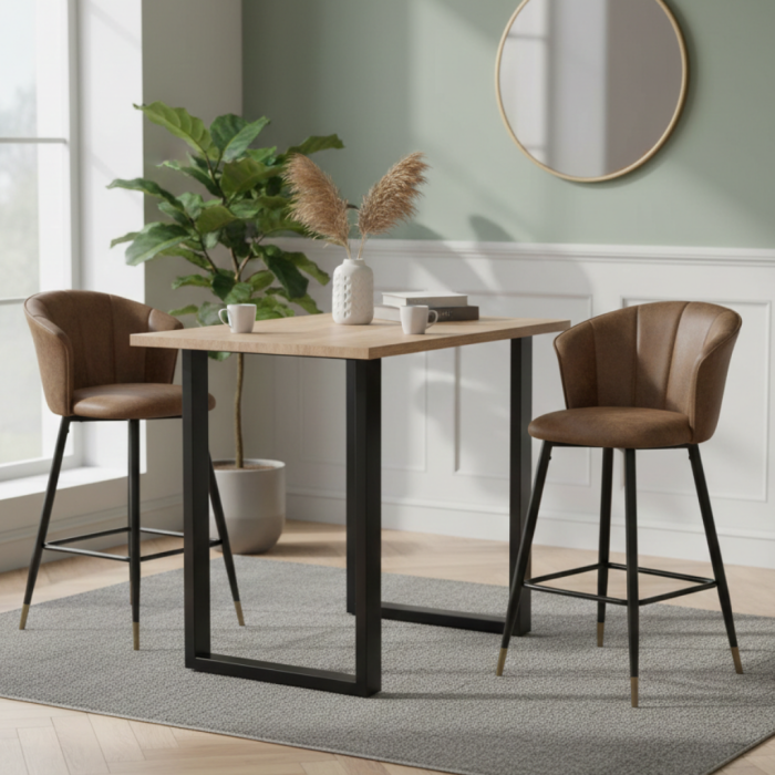 Sgabello alto marrone "Galileo" - immagine 3