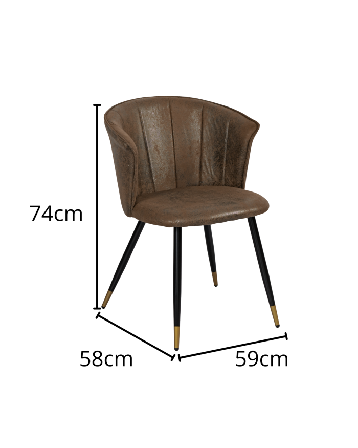 Sedia da pranzo in tessuto effetto cuoio "Galileo" - immagine 4