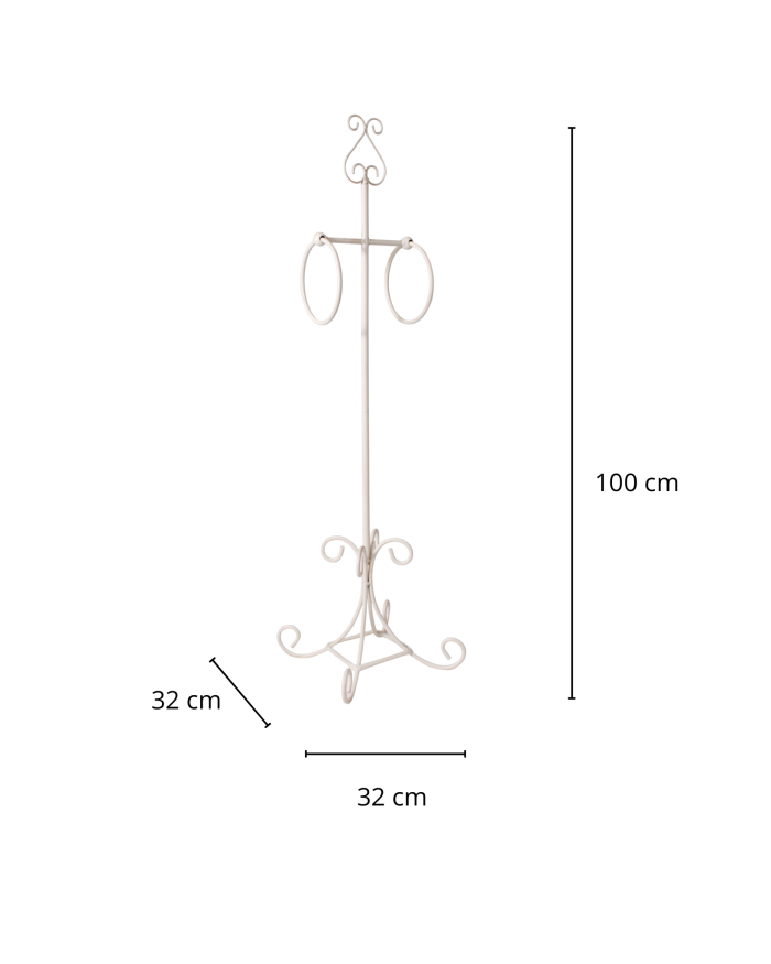 Porta asciugamani in ferro bianco anticato - immagine 2