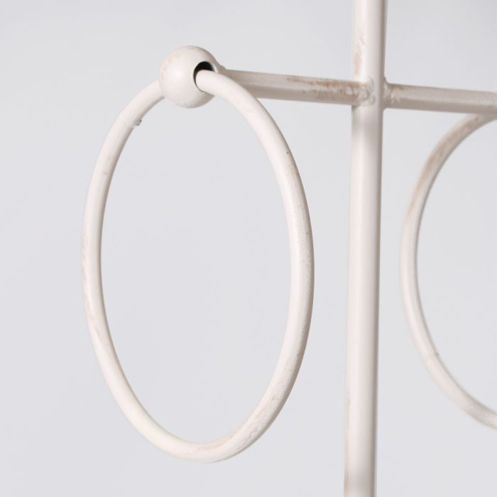 Porta asciugamani in ferro bianco anticato - immagine 4