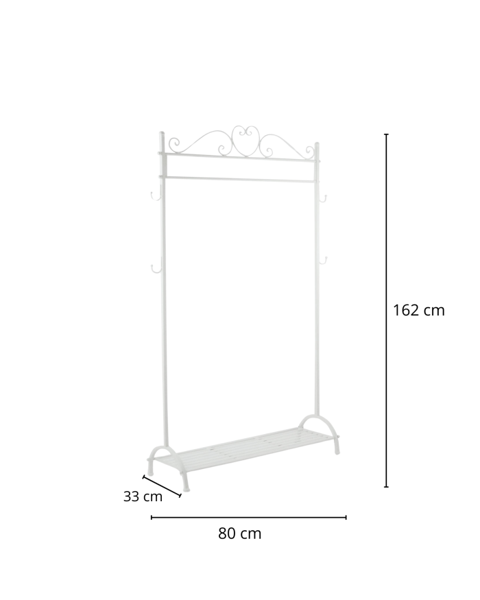 Attaccapanni in ferro bianco anticato - immagine 2