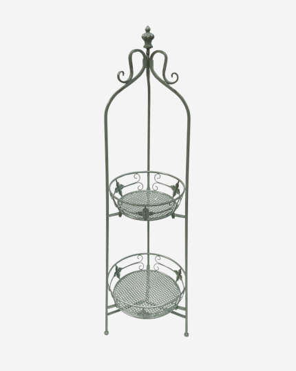 Piantana in ferro anticato due piani