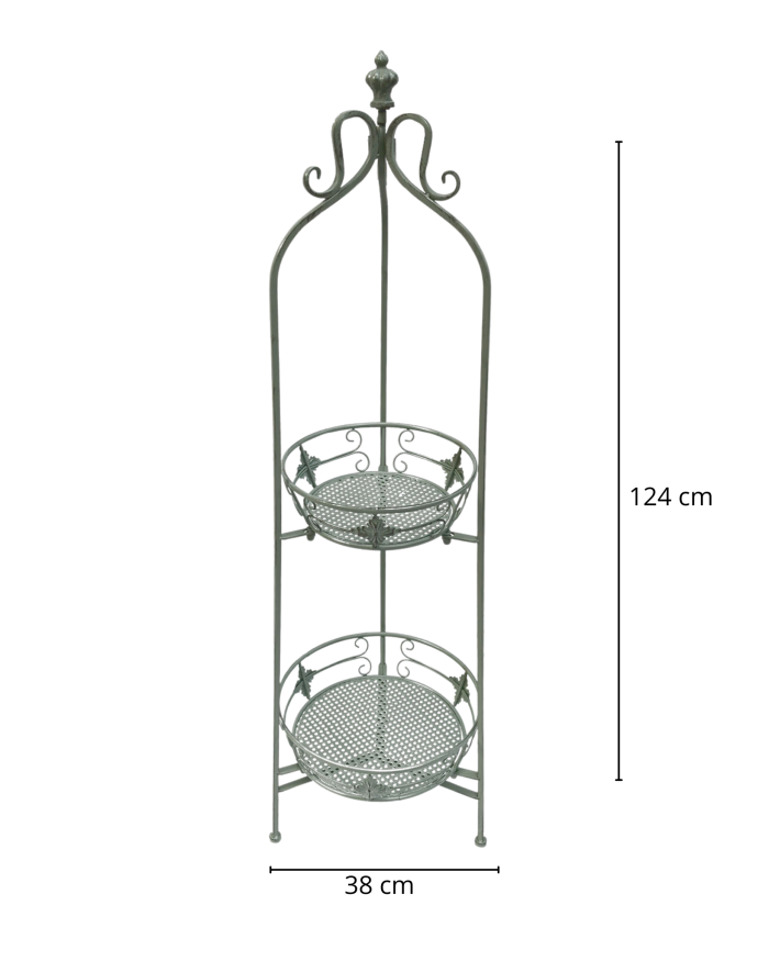 Piantana in ferro verde anticato - immagine 2
