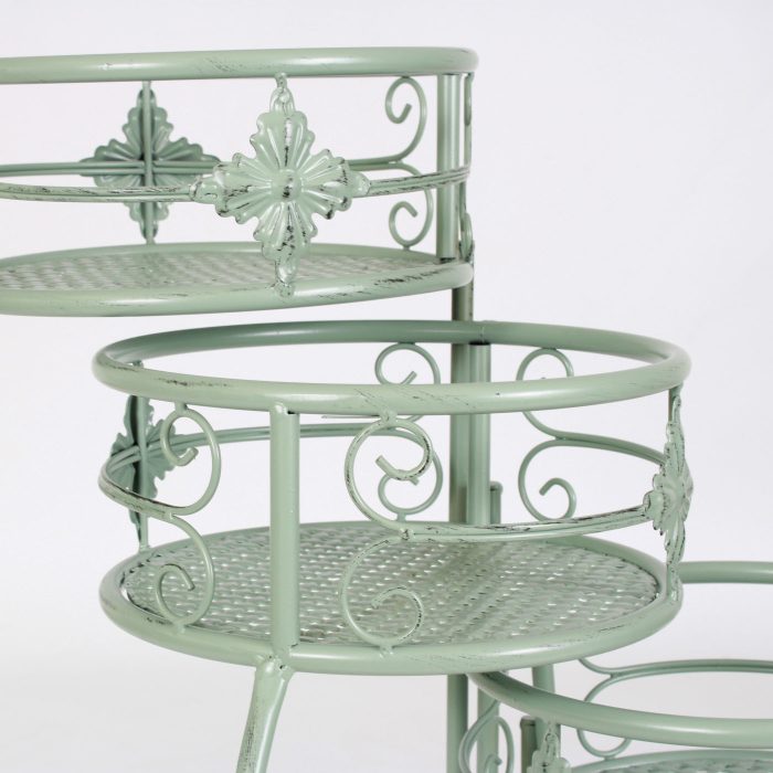 Piantana in ferro verde anticato - immagine 3