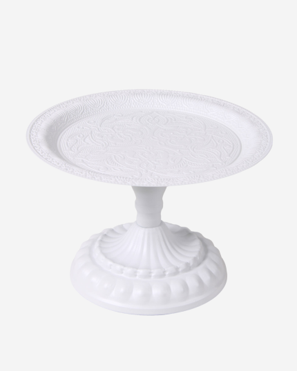 alzata in metallo bianco