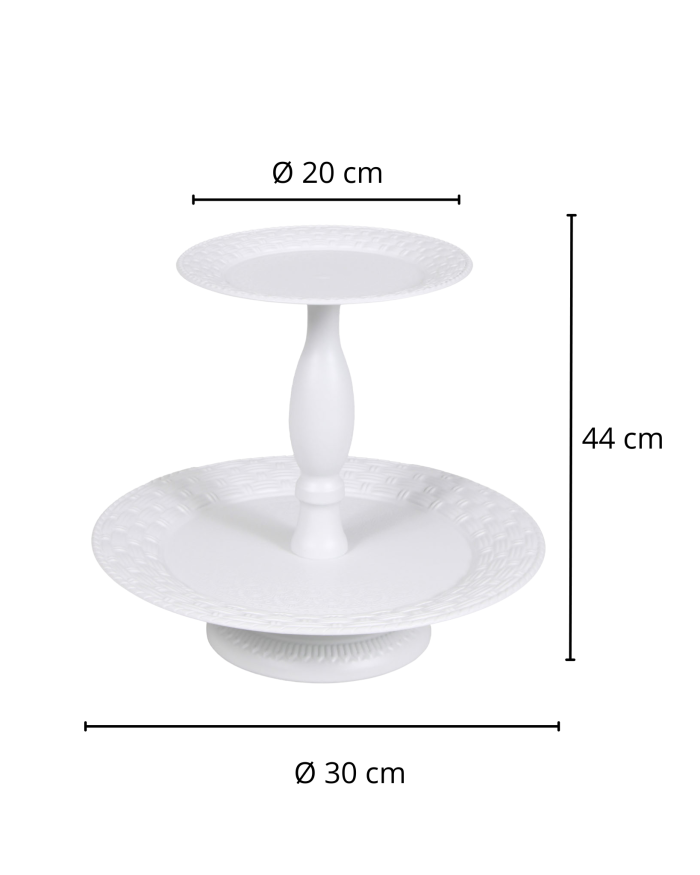 Alzata in metallo bianco a due piani - immagine 2