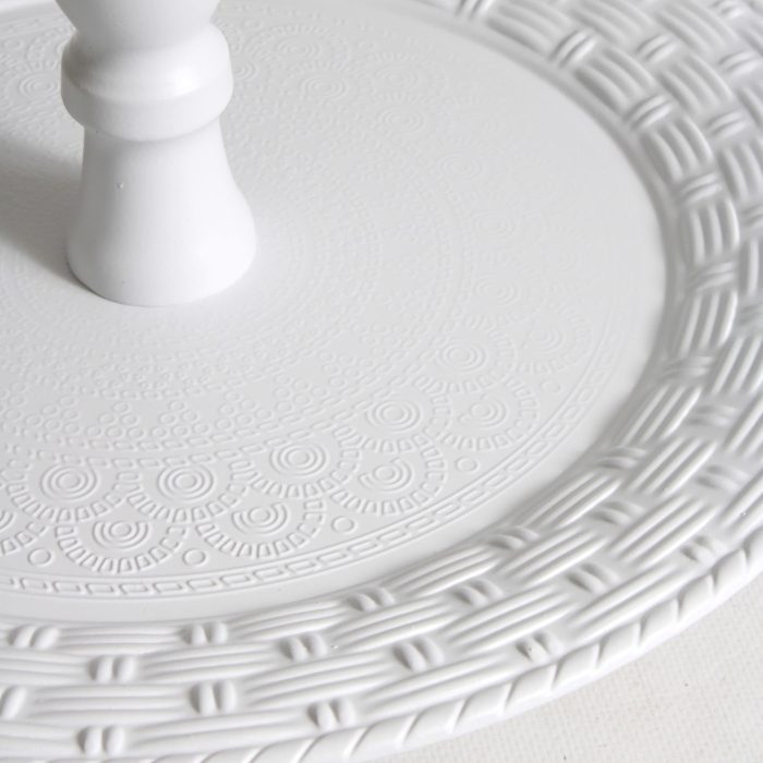 Alzata in metallo bianco a due piani - immagine 3