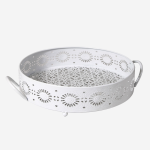 Vassoio in metallo bianco