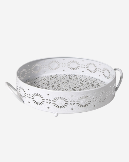 Vassoio in metallo bianco