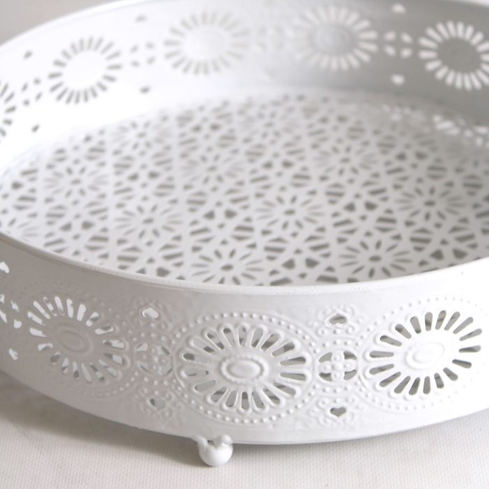 Vassoio in metallo bianco - immagine 3