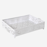 Vassoio metallo bianco