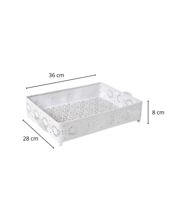Vassoio in metallo bianco - immagine 2