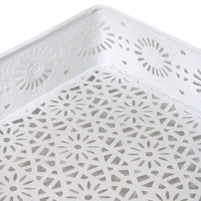 Vassoio in metallo bianco - immagine 3