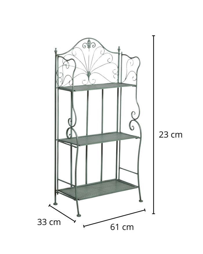 Etagere in metallo verde anticato - immagine 2