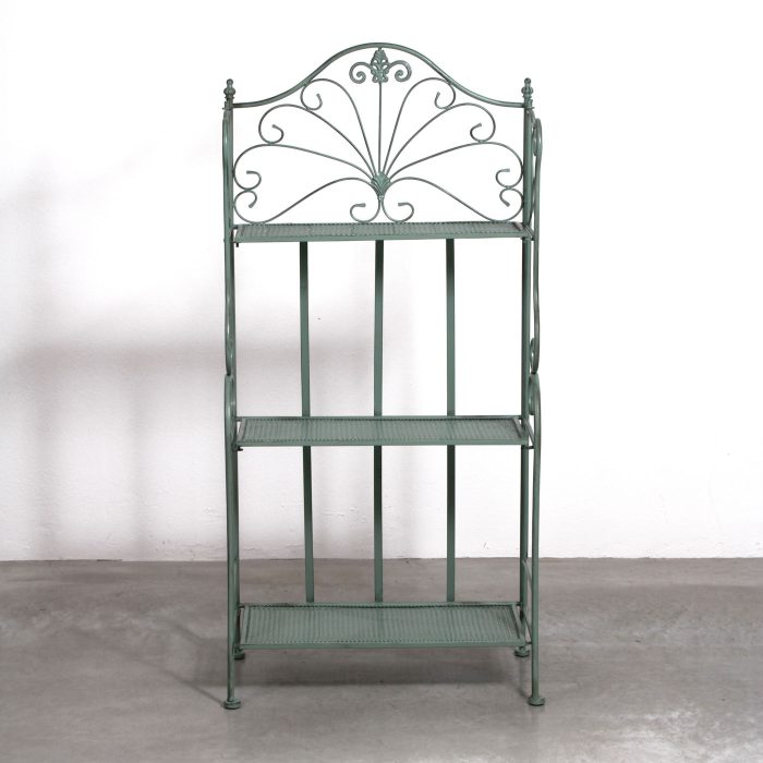 Etagere in metallo verde anticato - immagine 4