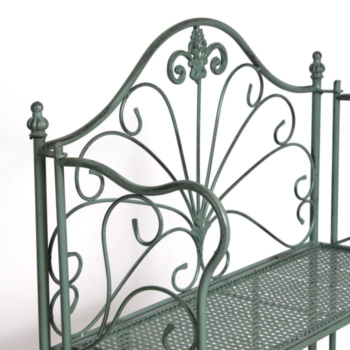 Etagere in metallo verde anticato - immagine 3