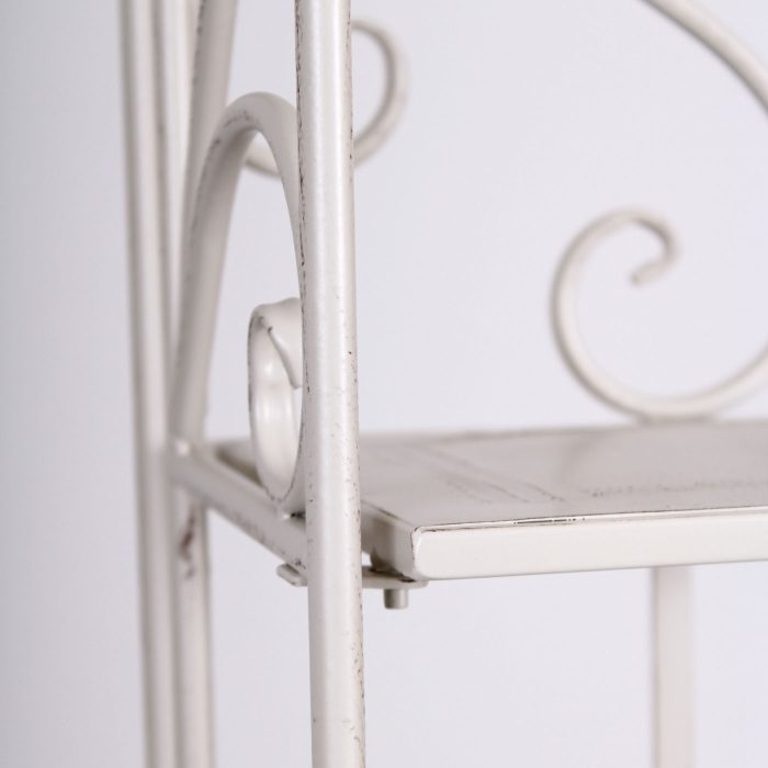 Etagere largo in metallo bianco anticato - immagine 5