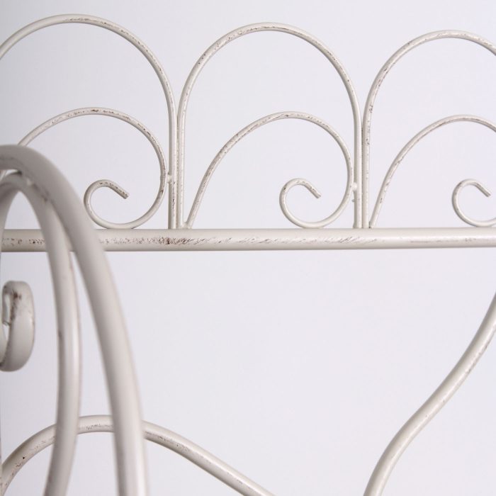 Etagere largo in metallo bianco anticato - immagine 3