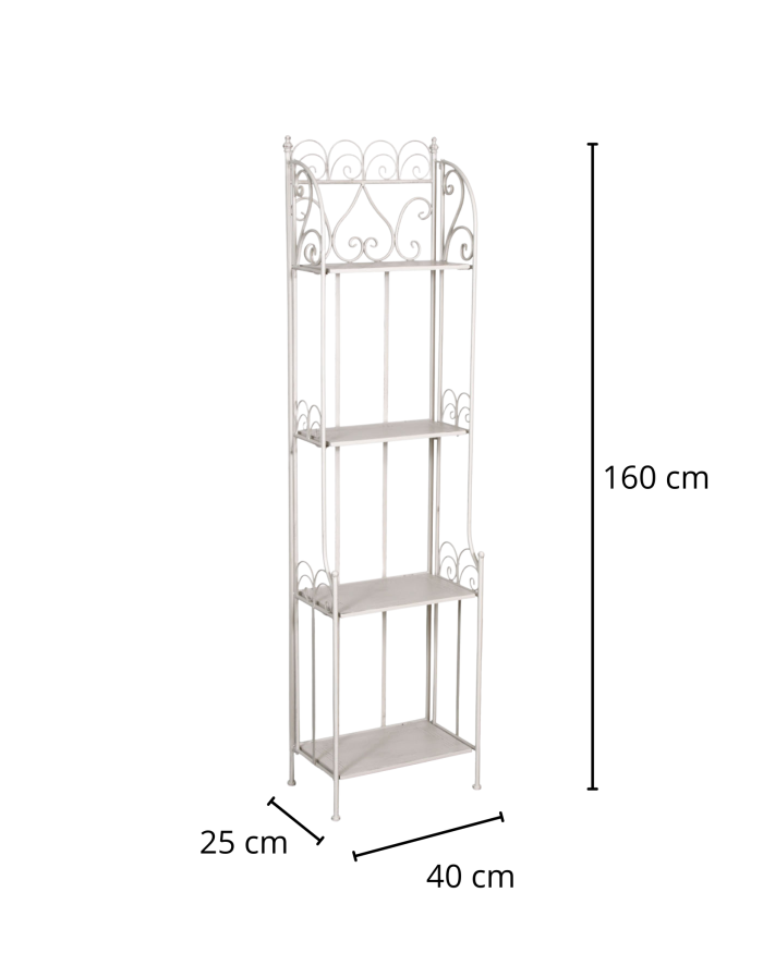 Etagere in metallo bianco anticato - immagine 2