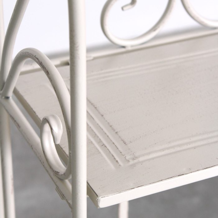 Etagere largo in metallo bianco anticato - immagine 5